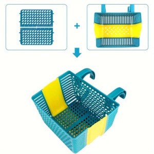 Medencefalra akasztható tárolókosár kék