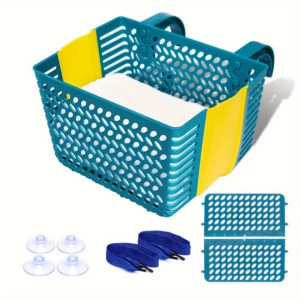 Medencefalra akasztható tárolókosár kék