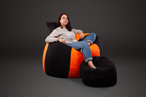 ALL IN XXL babzsákfotel garnitúra - babzsák+puff+ajándék párna