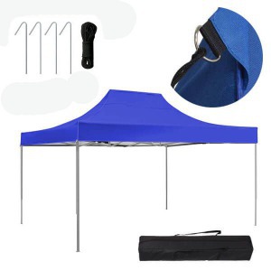2,9x4,25 méteres összecsukható kerti pavilon hordtáskával, kék színben