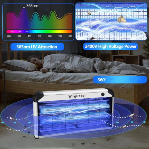 WingRepel elektromos rovarcsapda, szúnyogirtó, UV fénycső, max. 120m2