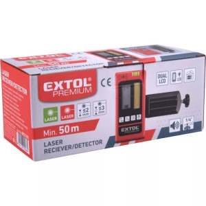 Extol Premium lézeres vevő/detektor/jelfogó vízszintezőhöz, piros és zöld, 50m