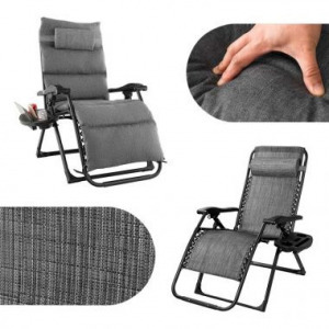 Párnázott zéró gravitáció szék, szürke