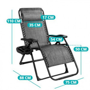 Párnázott zéró gravitáció szék, szürke