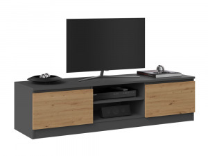 Riano MIX RTV140 TV állvány, 140x36x40 cm, antracit-tölgy