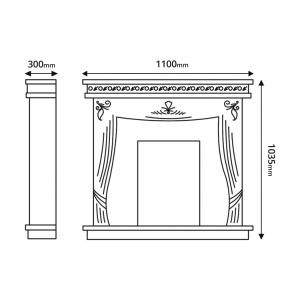 Kandallókészlet Napoli barna & Cris, 1035x1100x300 mm, 1500 W