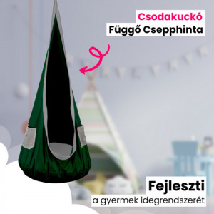 CsodaKuckó függő csepphinta zsebbel, vadzöld