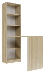 Odell R50 könyvespolc és íróasztal kombinációja, 50x181x125 cm, sonoma