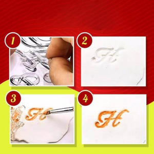 Szilikon ABC-s torta-desszert díszítő forma 6. minta