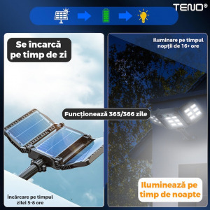 Solar Street Lamp 800 Teno LED, 3 fej