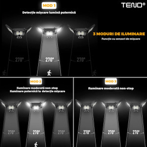 Solar Street Lamp 800 Teno LED, 3 fej