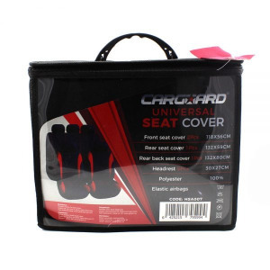 Carguard autós üléshuzat szett -piros / fekete - 9 db-os