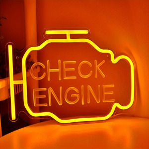 3D Ívelt 'CHECK ENGINE' LED neon tábla
