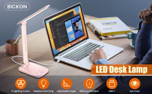 Bickon 5 az 1-ben LED asztali lámpa érintőgombbal és időzítővel, USB tápellátással
