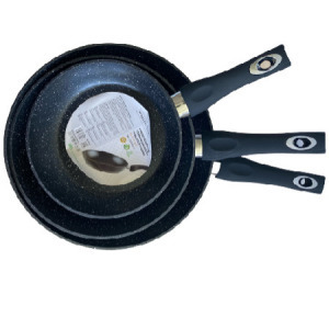 Royalty Line 3 részes serpenyő szett, kerámia bevonattal - Fekete - MS-532