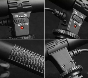 Vetetékes kondenzátor mikrofon, sztereó, vlogging interjú videofelvételhez