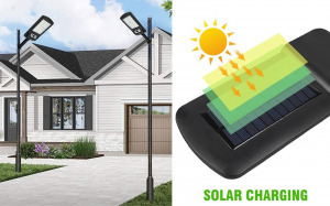 Yopro 150 Ledes erős fényű utcai szolár reflektor - Mozgásérzékelős, Vízálló, Extra 12 órás világítási idővel