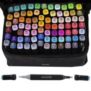 Kétvégű marker filctollkészlet táskában, 80 db-os, varázslatos színekben