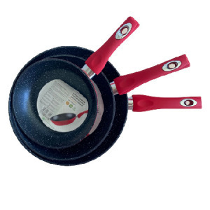 Royalty Line 3 részes serpenyő szett, kerámia bevonattal - Piros - MS-533