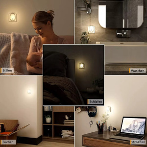 Lyridz LED meleg éjszakai fény, mozgásérzékelős, 2db, EU konnektoros, fehér