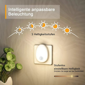 Lyridz LED meleg éjszakai fény, mozgásérzékelős, 2db, EU konnektoros, fehér