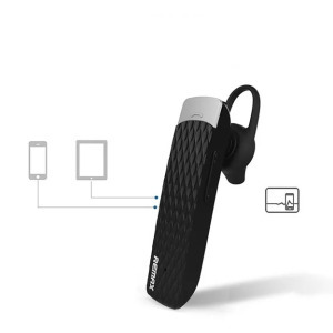 Remax Bluetooth Headset, V5.1, zajszűrés, HD mic, 8 óra beszélgetés, fekete