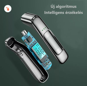 Professzionális digitális alkoholszonda, LCD, 0-0.19% +/-0.005% BAC, fekete