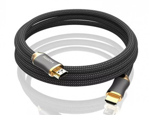 HDMI kábel, 4K,1.5m, kompatibilis TV, Apple TV, Xbox, PS4, fekete-aranyszín