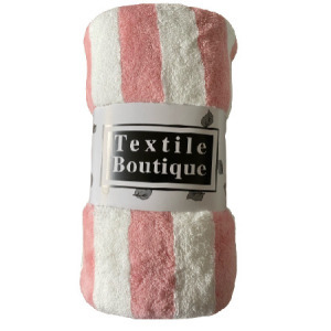 Puha törölköző szett, barna/pink/zöld csíkos - 3 db - MS-512