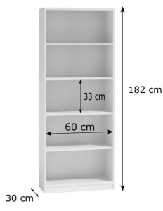 Shannan R60 polcos szekrény, 60x182x30 cm, tölgy