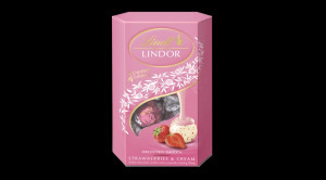 Boxenjoy - kocka desszert doboz - szappanrózsa, Lindor 200 g és Törley charmant rosé fehér édes pezsgő 0,2 l