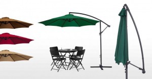 Függő napernyő, 2,7m - zöld