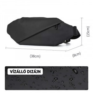 Vízálló lopásgátló táska, fekete