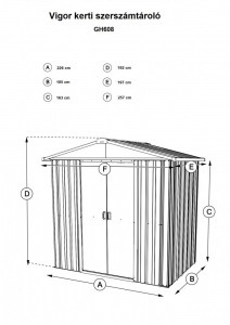 GH608 kerti fém tárolóház