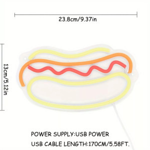 Hot Dog fali LED neon éjszakai lámpa