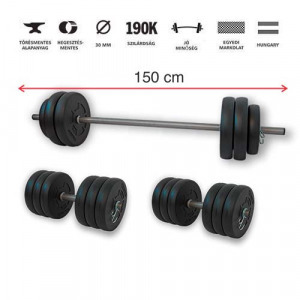 GazoFitness Hardcore szett 60 Kg / 150 cm hosszú rúddal/ GazoFitness Hardcore szett 60 Kg / 150 cm hosszú rúddal/