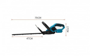21V-os akkumulátoros sövényvágó - biztonsági fékkel és ütközésgátlóval felszerelt, 2000 mAh (BBD)