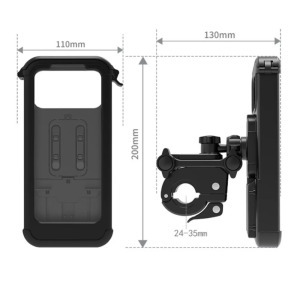 Kerékpáros motorkerékpáros vízálló tartó, kormányra, érintőképernyő támogatás