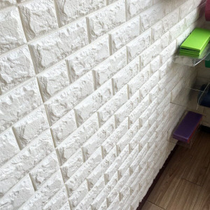 Öntapadós 3D dekor falmatrica fehér tégla 70x77x0,6 cm