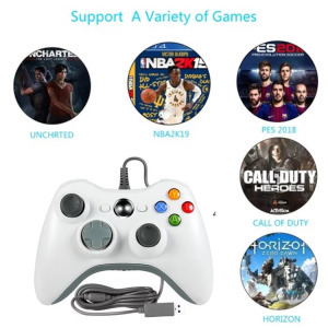 USB Gamepad, PC, PS3 kompatibilis, gaming kontroller, vezetékes, fehér