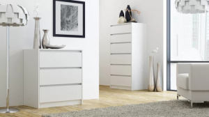 Drohmo K6 komód, 70x139x43 cm, fehér