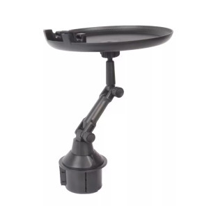 Autós ételtálca, mobil-/tablettartó, középkonzolba, 21cm, fekete