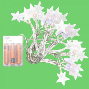 Csillag RGB led fényfüzér kül- és beltérre - elemes, energiatakarékos