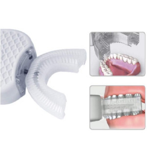 U-alakú elektromos fogkefe felnőtteknek, rezgés funkcióval - kék - MS-605