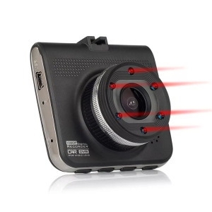 Autós menetrögzítő kamera T-661, Full HD, magyar menü, MicroSD foglalat, fekete