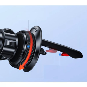 Autós mágneses mobiltelefontartó szellőzőrácsra, forgatható 360°, fekete