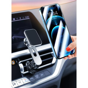 Autós mágneses mobiltelefontartó szellőzőrácsra, forgatható 360°, fekete