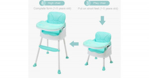 LittleONE Pappo 3in1 átalakítható fix etetőszék -rózsaszín