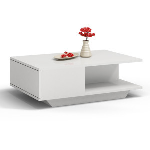 Thirassia Denver dohányzóasztal, 60x42x90 cm, fényes fehér