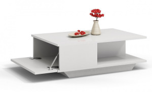 Thirassia Denver dohányzóasztal, 60x42x90 cm, fényes fehér